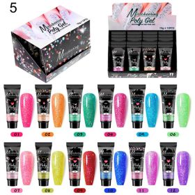 12 Color A Set Quick Extension Gel Sequins Set Nail Phototherapy Crystal Extension Gel Poly Gel Set - 05