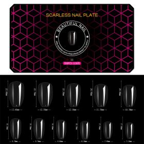 1 Box 500-550PCS Hot Black Box Nail Sheet Ultra-Thin Seamless Matte False Nail Tips Soft Gel Manicure Tips - 11