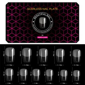 1 Box 500-550PCS Hot Black Box Nail Sheet Ultra-Thin Seamless Matte False Nail Tips Soft Gel Manicure Tips - 08