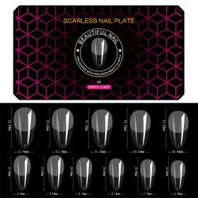 1 Box 500-550PCS Hot Black Box Nail Sheet Ultra-Thin Seamless Matte False Nail Tips Soft Gel Manicure Tips - 09