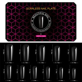 1 Box 500-550PCS Hot Black Box Nail Sheet Ultra-Thin Seamless Matte False Nail Tips Soft Gel Manicure Tips - 01