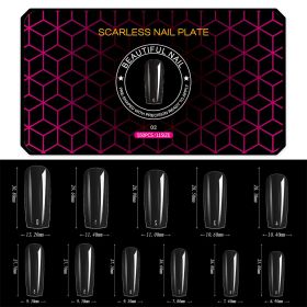 1 Box 500-550PCS Hot Black Box Nail Sheet Ultra-Thin Seamless Matte False Nail Tips Soft Gel Manicure Tips - 02