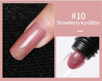 AS Brand 30ml Glitter Nude Pink Clear Polygels Acrylic Extension Hard Nail Gel Builder For Nails - 010#