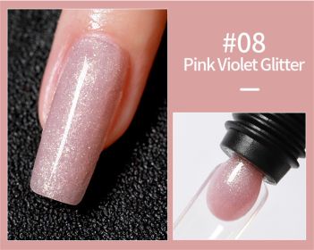 AS Brand 30ml Glitter Nude Pink Clear Polygels Acrylic Extension Hard Nail Gel Builder For Nails - 008#