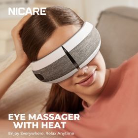 NICARE Eye Massager With Heat; Rechargeable Eye Heat Massager For Relax Eye Strain Dark Circles Eye Bags Dry Eyes Improve Sleep - Aldult