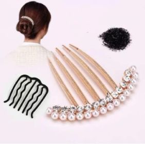 New Pearl Crystal Hair Comb Female