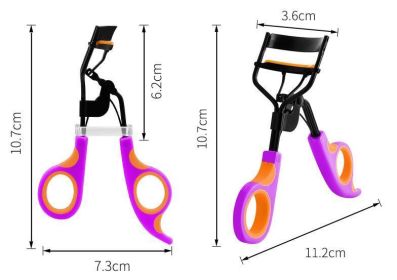 2 Color Curled Eyelash Curler Ladies Portable Beauty Tool Holder - ORANGE VIOLET