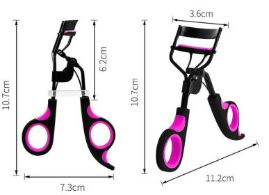 2 Color Curled Eyelash Curler Ladies Portable Beauty Tool Holder - VIOLET BLACK