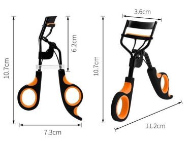 2 Color Curled Eyelash Curler Ladies Portable Beauty Tool Holder - ORANGE BLACK