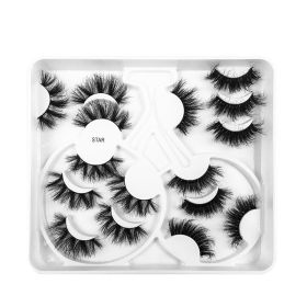 Multi-Level False Eyelashes 8 Pairs Of Natural Thick False Eyelashes - STAR