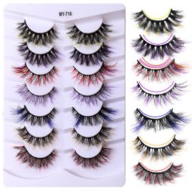 7 Pairs Color High Imitation Mink Hair False Eyelashes - 8