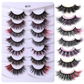 7 Pairs Color High Imitation Mink Hair False Eyelashes - 3