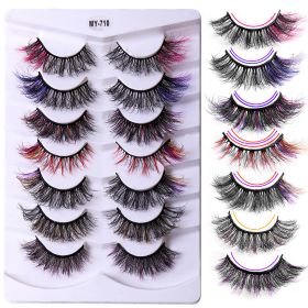 7 Pairs Color High Imitation Mink Hair False Eyelashes - 2