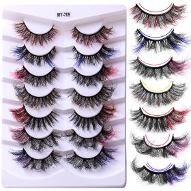 7 Pairs Color High Imitation Mink Hair False Eyelashes - 7