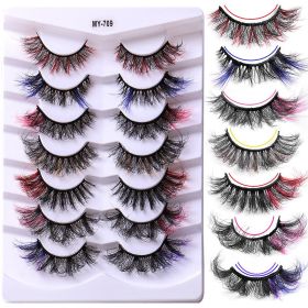 7 Pairs Color High Imitation Mink Hair False Eyelashes - 6