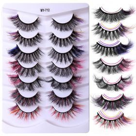 7 Pairs Color High Imitation Mink Hair False Eyelashes - 4