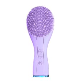 Waterproof Sonic Facial Cleansing Brush - Deeply Cleanses and Massages Skin for a Smooth, Refined Look - Purple