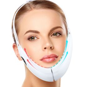 EMS Facial Lifting Device LED Photon Therapy Face Slimming Vibration Massager Double Chin V Line Lift Belt Cellulite Jaw Device - White