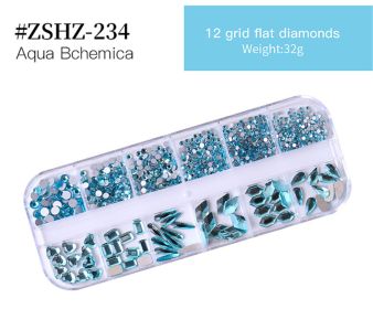 1Box Crystal Transparent AB Nail Art Rhinestone DIY Non-thermal Repair Flat Acrylic Nail Stone 3D Nail Art Decoration - #ZSHZ-234