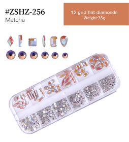 1Box Crystal Transparent AB Nail Art Rhinestone DIY Non-thermal Repair Flat Acrylic Nail Stone 3D Nail Art Decoration - #ZSHZ-256