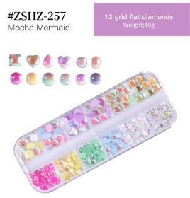 1Box Crystal Transparent AB Nail Art Rhinestone DIY Non-thermal Repair Flat Acrylic Nail Stone 3D Nail Art Decoration - #ZSHZ-257