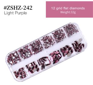 1Box Crystal Transparent AB Nail Art Rhinestone DIY Non-thermal Repair Flat Acrylic Nail Stone 3D Nail Art Decoration - #ZSHZ-242