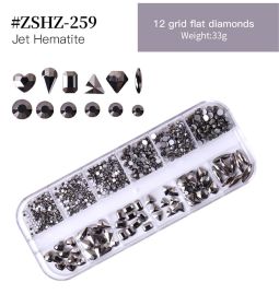 1Box Crystal Transparent AB Nail Art Rhinestone DIY Non-thermal Repair Flat Acrylic Nail Stone 3D Nail Art Decoration - #ZSHZ-259