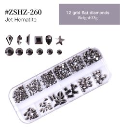 1Box Crystal Transparent AB Nail Art Rhinestone DIY Non-thermal Repair Flat Acrylic Nail Stone 3D Nail Art Decoration - #ZSHZ-260