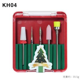 1Box Christmas Package Nail Drill Bits Set Nail Polishing Head Nail Carbide Bit for Christmas - KHO4