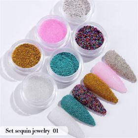 6PCS/Set Nail Beauty Chrome Glitter Kit;  Nail Sequin Nail Art Mirror Powder Decoration - 01