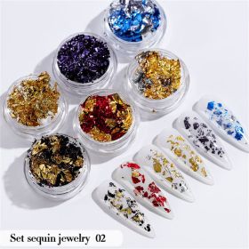 6PCS/Set Nail Beauty Chrome Glitter Kit;  Nail Sequin Nail Art Mirror Powder Decoration - 02