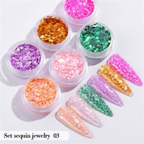 6PCS/Set Nail Beauty Chrome Glitter Kit;  Nail Sequin Nail Art Mirror Powder Decoration - 03