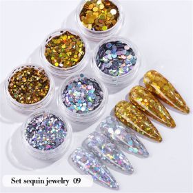 6PCS/Set Nail Beauty Chrome Glitter Kit;  Nail Sequin Nail Art Mirror Powder Decoration - 09