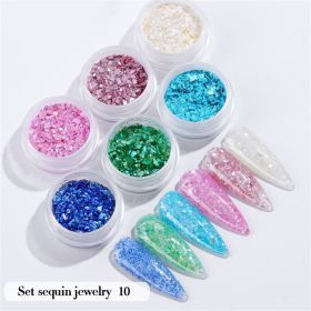 6PCS/Set Nail Beauty Chrome Glitter Kit;  Nail Sequin Nail Art Mirror Powder Decoration - 10