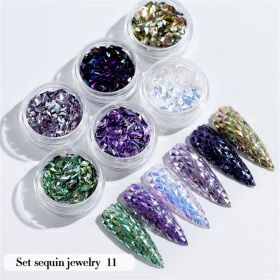 6PCS/Set Nail Beauty Chrome Glitter Kit;  Nail Sequin Nail Art Mirror Powder Decoration - 11