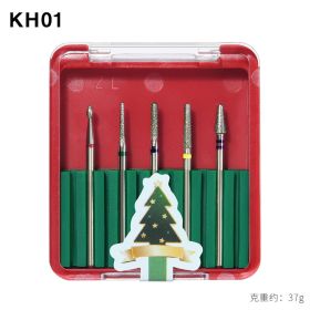 1Box Christmas Package Nail Drill Bits Set Nail Polishing Head Nail Carbide Bit for Christmas - KHO1