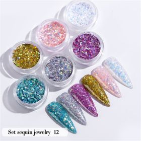 6PCS/Set Nail Beauty Chrome Glitter Kit;  Nail Sequin Nail Art Mirror Powder Decoration - 12