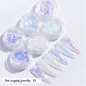 6PCS/Set Nail Beauty Chrome Glitter Kit;  Nail Sequin Nail Art Mirror Powder Decoration - 15