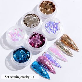 6PCS/Set Nail Beauty Chrome Glitter Kit;  Nail Sequin Nail Art Mirror Powder Decoration - 14