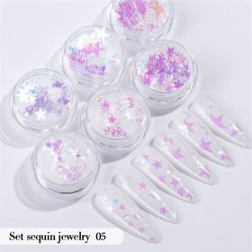 6PCS/Set Nail Beauty Chrome Glitter Kit;  Nail Sequin Nail Art Mirror Powder Decoration - 05