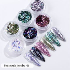 6PCS/Set Nail Beauty Chrome Glitter Kit;  Nail Sequin Nail Art Mirror Powder Decoration - 06