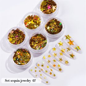 6PCS/Set Nail Beauty Chrome Glitter Kit;  Nail Sequin Nail Art Mirror Powder Decoration - 07