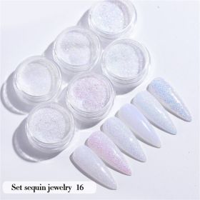 6PCS/Set Nail Beauty Chrome Glitter Kit;  Nail Sequin Nail Art Mirror Powder Decoration - 16