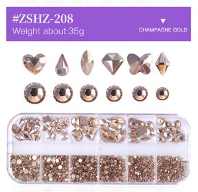 1 Box Different Shape Nail Stones 3D DIY Nail Art Crystal  Diamond Decoration Rhinestone - #ZSHZ-208