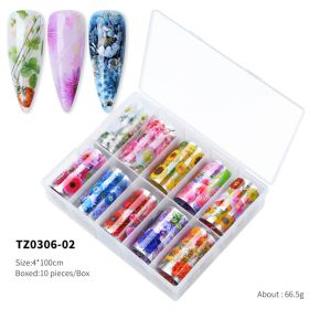 1Box Spot The Whole Network New Product 2022 New Nail Art Transfer Paper Flower Laser Butterfly Character Punk Star Transfer Paper Nail Stickers - TZ0