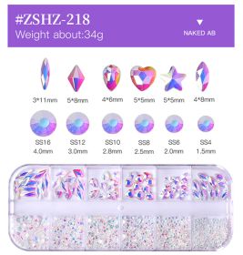 1 Box Different Shape Nail Stones 3D DIY Nail Art Crystal  Diamond Decoration Rhinestone - #ZSHZ-218