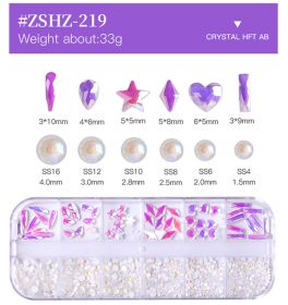 1 Box Different Shape Nail Stones 3D DIY Nail Art Crystal  Diamond Decoration Rhinestone - #ZSHZ-219