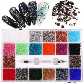 21 Grids 1 Box Shiny Jewellery Nail Stone Set Nail Art Rhinestones - 1#