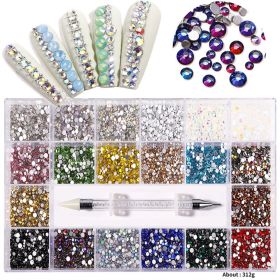 21 Grids 1 Box Shiny Jewellery Nail Stone Set Nail Art Rhinestones - 2#