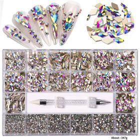 21 Grids 1 Box Shiny Jewellery Nail Stone Set Nail Art Rhinestones - 3#